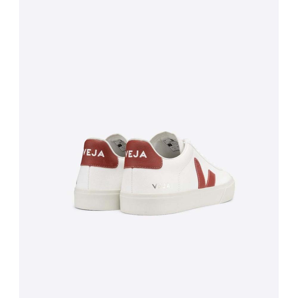 Men's Veja CAMPO CHROMEFREE Low Tops Sneakers White/Red | ZA 201ZUT